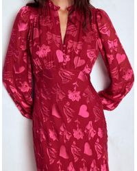 open lace back dress NYLAND Marianne Pleated Midi Dress Rouge Blush / S