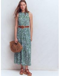 boden flutter jersey maxi dress Tala Tiered Jersey Maxi Dress-Bright Blue, Ornate Floret