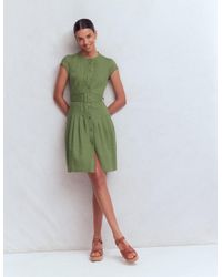 knee length dresses for ladies Boden Women's Ivy Linen Midi Dress in Blue main image 0