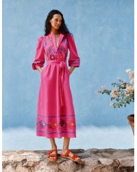 chinese dress ladies Boden Women's Carla Jersey Wrap Dress in Blue