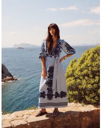 chinese dress ladies Cleo Linen Tie Waist Dress-Chambray Embroidery main image 0