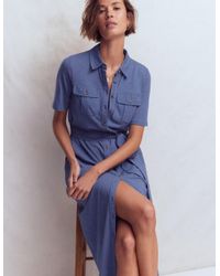 Boden Edwina Jersey Shirt Dress in Blue | Lyst UK