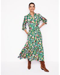 Boden Eloise Tiered Jersey Dress in Blue | Lyst UK