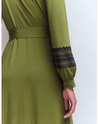 edwina jersey shirt dress Edwina Jersey Shirt Dress-Kale Leaf main image 0