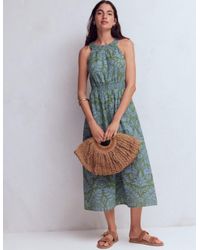 Boden Eve Double Cloth Midi Dress in Blue | Lyst UK