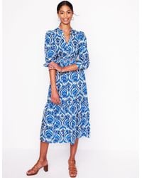 boden voop cotton tiered dress Boden | Dresses | Boden Voop Cotton Tiered Midi Dress Navy Kaleidoscope  Floral Pockets