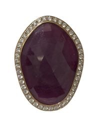 Barry Brinker - Red Ruby And Diamond Bezel Set Ring - Lyst