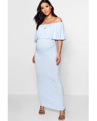 boohoo blue maternity dress