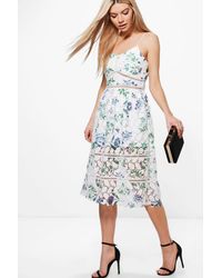 boutique lace midi skater dress