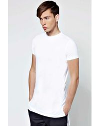 mens slim fit longline t shirts