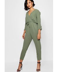 boohoo khaki jumpsuit