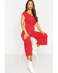 red jumpsuit boohoo
