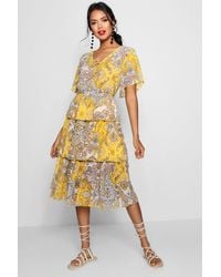 boohoo paisley print midi dress