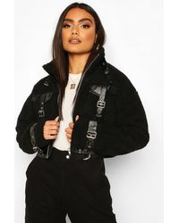 black teddy cropped jacket