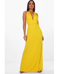 boohoo yellow maxi dress