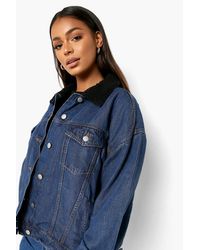 white denim jacket boohoo