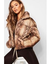snake print puffer jacket