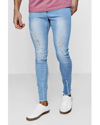 mens raw hem skinny jeans