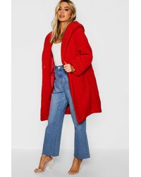boohoo red coat