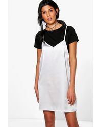 satin slip dress with t shirt