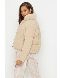 cream cord puffer jacket