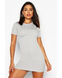 basic rib crew bodycon dress