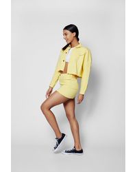 lemon denim skirt