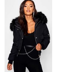petite black fur jacket