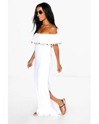 pom pom maxi dress