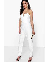 White jumpsuit tapered leg Clearance