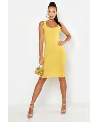 longline square neck midi dress