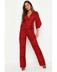 petite animal print jumpsuit