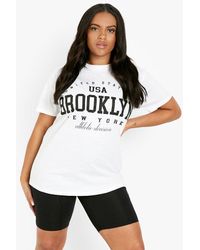 Boohoo Plus Brooklyn Slogan Oversized T 