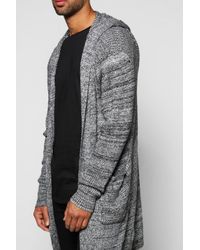 boohoo pockets hooded cardigan longline ribbed
