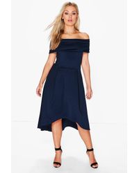 boohoo double layer midi dress