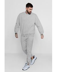 Boohoo Gray Oversized Fleece Sweater Man Tracksuit