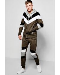 mens colour block tracksuit