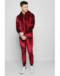 boohoo mens red tracksuit