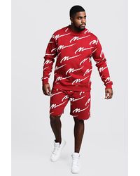 all over man print sweater short tracksuit
