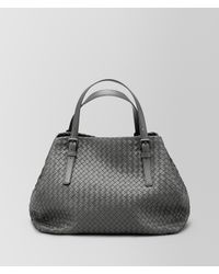 Bottega Veneta Leather Light Grey Intrecciato Nappa Large Cesta Bag in Gray  | Lyst