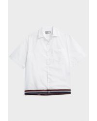 Paul & Joe White Stripe-trimmed Cotton-blend Poplin Shirt for men