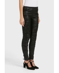 ruched leather pants