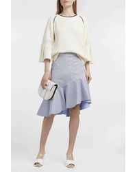 Paul & Joe Blue Colombus Fluted Ribbed Cotton Jumper