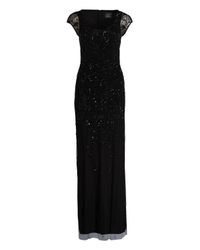 Adrianna Papell Black Abendkleid mit Spitzenbesatz
