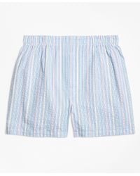 Brooks Brothers Orange Traditional Fit Seersucker Multi-stripe Boxers for men