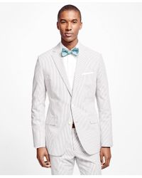 Brooks Brothers White Fitzgerald Fit Seersucker Suit for men