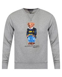 Polo Ralph Lauren Fleece Bear Sweatshirt in Grey (Gray) for Men | Lyst