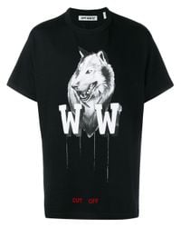 off white wolf t shirt