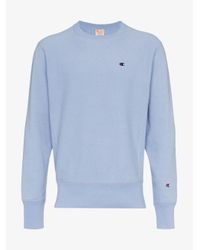 Champion Cotton Light Blue Reverse Weave Sweatshirt in Purple for Men - Lyst