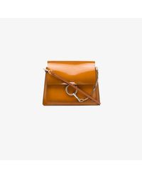 Chloé Caramel Brown Faye Patent And Leather Shoulder Bag